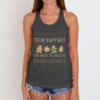 Ateesdas Tech Support I'm Here to Delete Your Cookies xmas Ugly Women's Knotted Racerback Tank