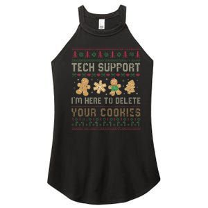 Ateesdas Tech Support I'm Here to Delete Your Cookies xmas Ugly Women's Perfect Tri Rocker Tank