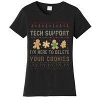 Ateesdas Tech Support I'm Here to Delete Your Cookies xmas Ugly Women's T-Shirt