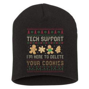 Ateesdas Tech Support I'm Here to Delete Your Cookies xmas Ugly Short Acrylic Beanie