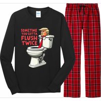 Anti Trump Sometimes You Gotta Flush Twice Long Sleeve Pajama Set