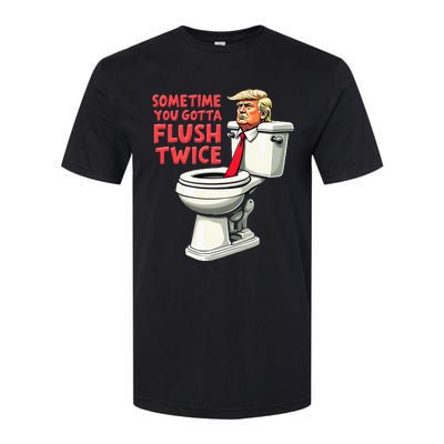 Anti Trump Sometimes You Gotta Flush Twice Softstyle® CVC T-Shirt