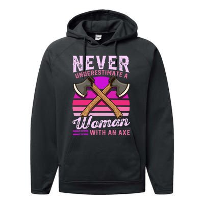 Axe Throwing Thrower Logger Lumberjack Performance Fleece Hoodie