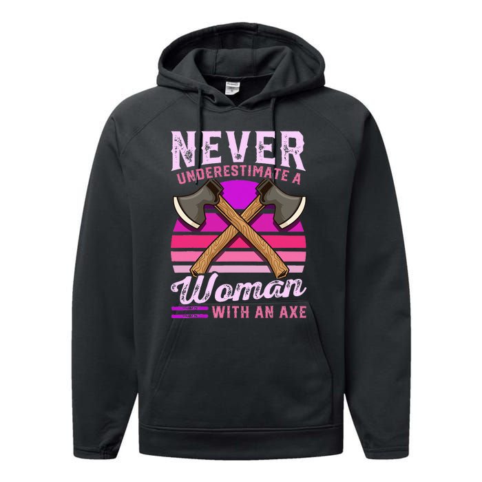 Axe Throwing Thrower Logger Lumberjack Performance Fleece Hoodie