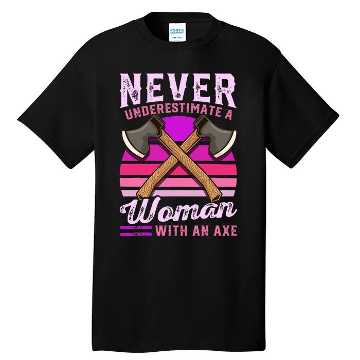 Axe Throwing Thrower Logger Lumberjack Tall T-Shirt