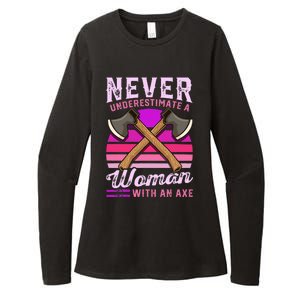 Axe Throwing Thrower Logger Lumberjack Womens CVC Long Sleeve Shirt