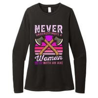 Axe Throwing Thrower Logger Lumberjack Womens CVC Long Sleeve Shirt