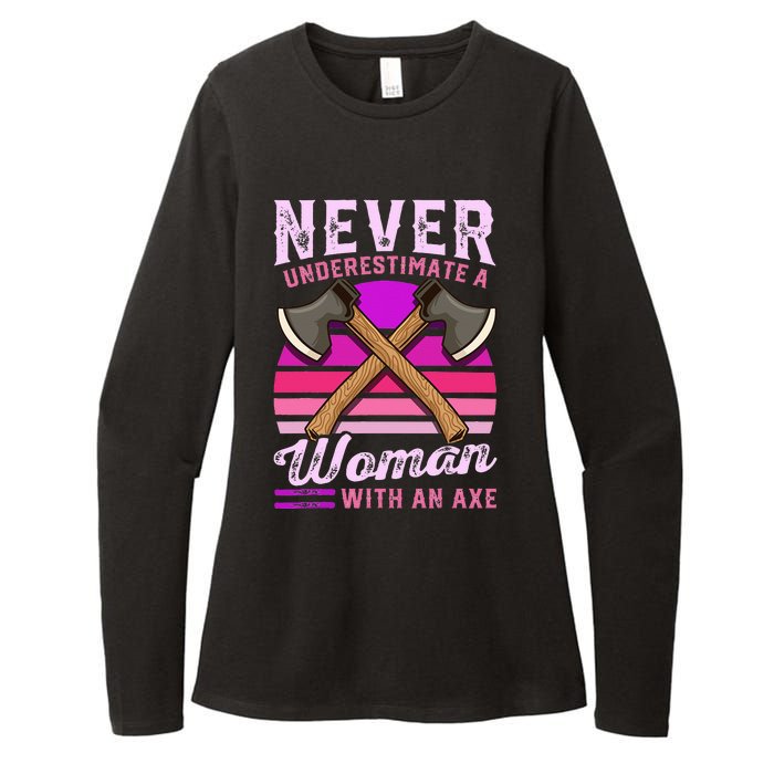 Axe Throwing Thrower Logger Lumberjack Womens CVC Long Sleeve Shirt