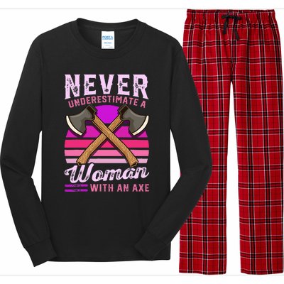 Axe Throwing Thrower Logger Lumberjack Long Sleeve Pajama Set