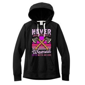 Axe Throwing Thrower Logger Lumberjack Women's Fleece Hoodie