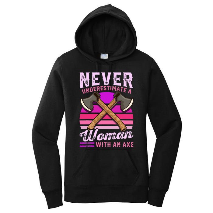 Axe Throwing Thrower Logger Lumberjack Women's Pullover Hoodie