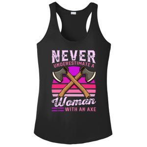 Axe Throwing Thrower Logger Lumberjack Ladies PosiCharge Competitor Racerback Tank