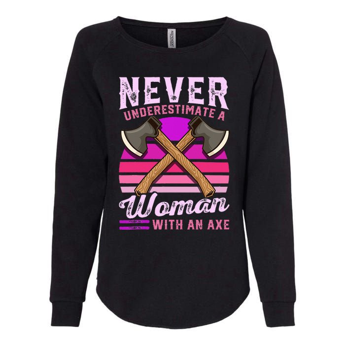 Axe Throwing Thrower Logger Lumberjack Womens California Wash Sweatshirt