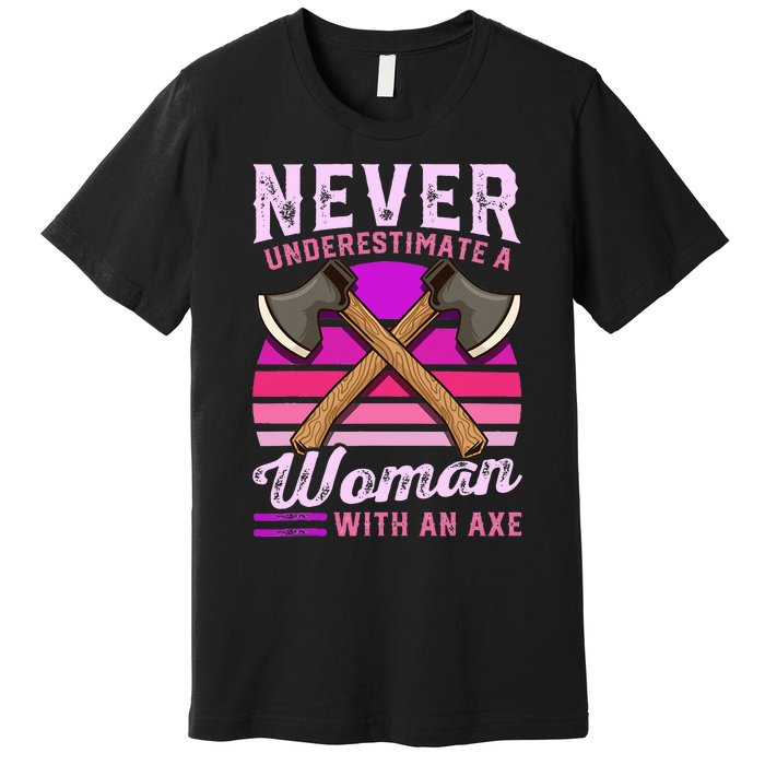 Axe Throwing Thrower Logger Lumberjack Premium T-Shirt