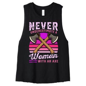 Axe Throwing Thrower Logger Lumberjack Women's Racerback Cropped Tank