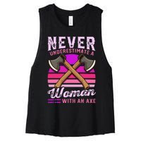 Axe Throwing Thrower Logger Lumberjack Women's Racerback Cropped Tank