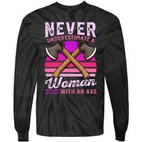 Axe Throwing Thrower Logger Lumberjack Tie-Dye Long Sleeve Shirt