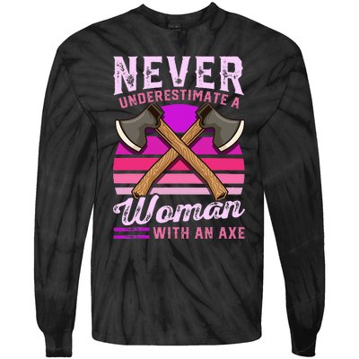 Axe Throwing Thrower Logger Lumberjack Tie-Dye Long Sleeve Shirt