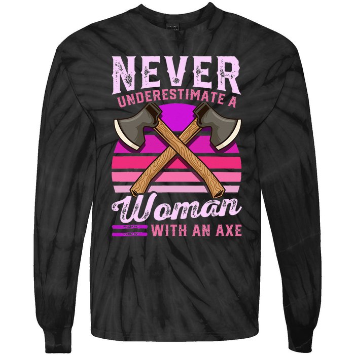 Axe Throwing Thrower Logger Lumberjack Tie-Dye Long Sleeve Shirt