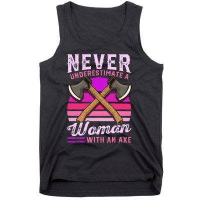 Axe Throwing Thrower Logger Lumberjack Tank Top