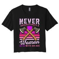 Axe Throwing Thrower Logger Lumberjack Women's Crop Top Tee