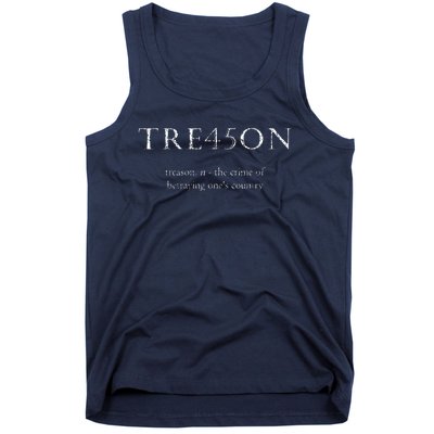 Antitrump Treason Tre45on Distressed Impeach Tank Top