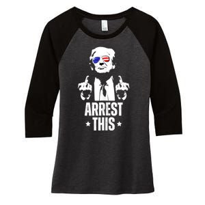 Arrest This Trump Women's Tri-Blend 3/4-Sleeve Raglan Shirt