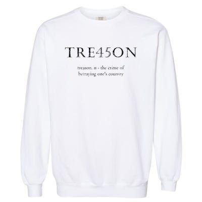 Antitrump Treason Tre45on Distressed Impeach Garment-Dyed Sweatshirt