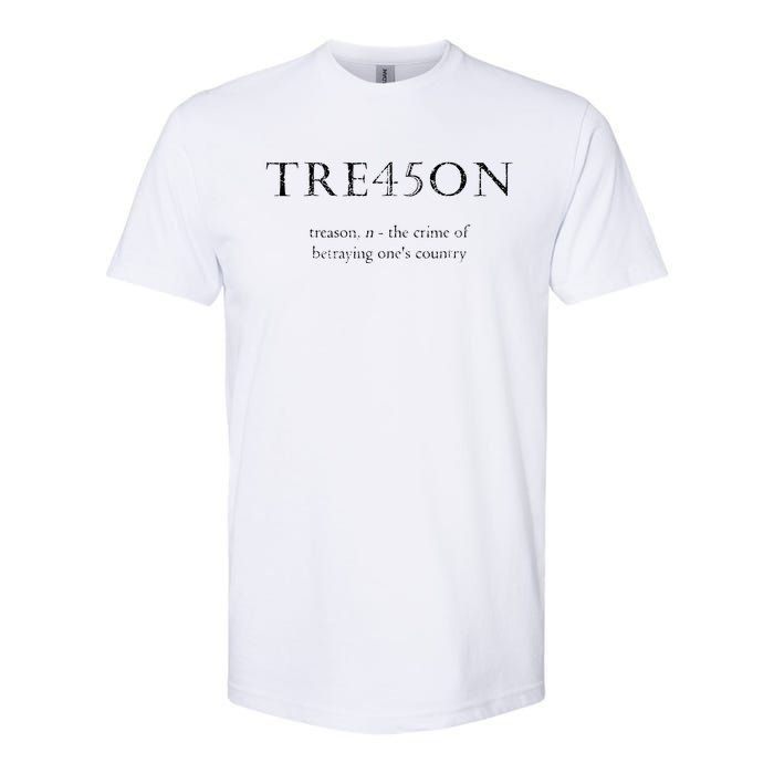 Antitrump Treason Tre45on Distressed Impeach Softstyle CVC T-Shirt