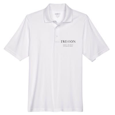 Antitrump Treason Tre45on Distressed Impeach Men's Origin Performance Pique Polo