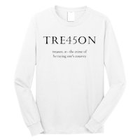 Antitrump Treason Tre45on Distressed Impeach Long Sleeve Shirt