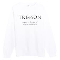 Antitrump Treason Tre45on Distressed Impeach Premium Crewneck Sweatshirt