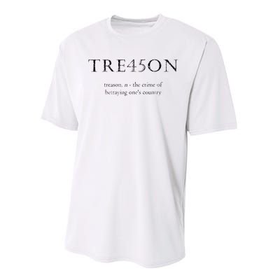 Antitrump Treason Tre45on Distressed Impeach Performance Sprint T-Shirt