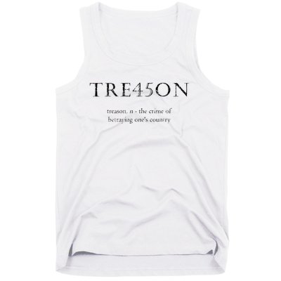 Antitrump Treason Tre45on Distressed Impeach Tank Top