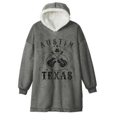 Austin Texas Travel Vintage Hooded Wearable Blanket