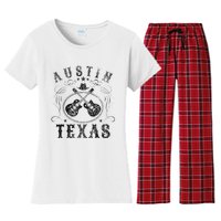 Austin Texas Travel Vintage Women's Flannel Pajama Set