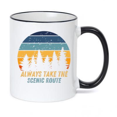 Always Take The Scenic Route 11oz Black Color Changing Mug