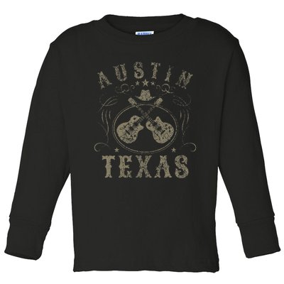 Austin Texas Travel Vintage Toddler Long Sleeve Shirt