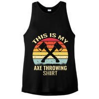 Axe Throwing Throw Retro Axe Throwing Hatchet Ladies PosiCharge Tri-Blend Wicking Tank