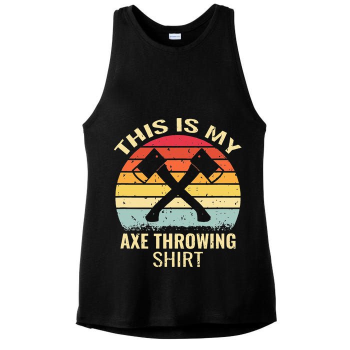 Axe Throwing Throw Retro Axe Throwing Hatchet Ladies PosiCharge Tri-Blend Wicking Tank