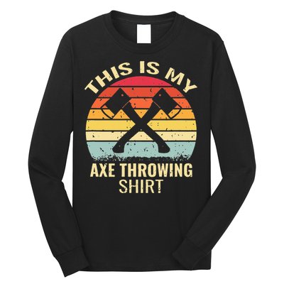 Axe Throwing Throw Retro Axe Throwing Hatchet Long Sleeve Shirt
