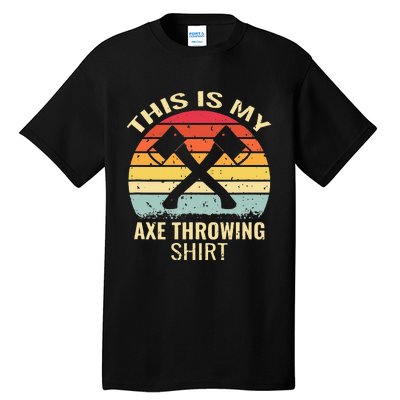 Axe Throwing Throw Retro Axe Throwing Hatchet Tall T-Shirt