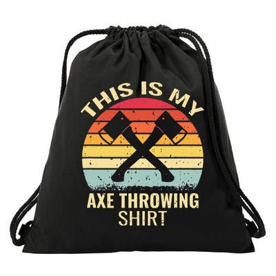 Axe Throwing Throw Retro Axe Throwing Hatchet Drawstring Bag