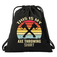 Axe Throwing Throw Retro Axe Throwing Hatchet Drawstring Bag