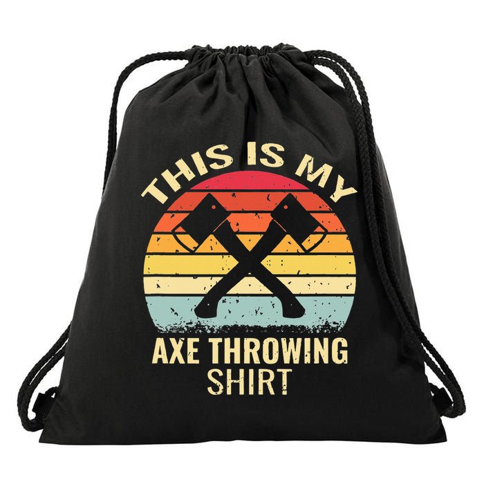 Axe Throwing Throw Retro Axe Throwing Hatchet Drawstring Bag