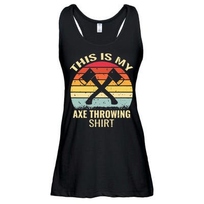 Axe Throwing Throw Retro Axe Throwing Hatchet Ladies Essential Flowy Tank