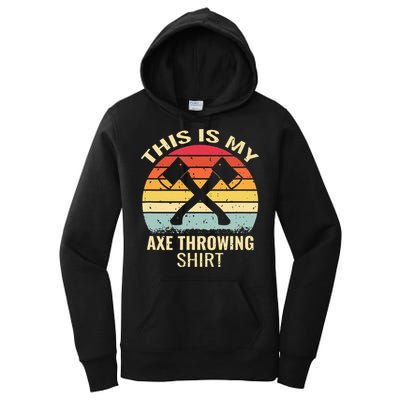 Axe Throwing Throw Retro Axe Throwing Hatchet Women's Pullover Hoodie