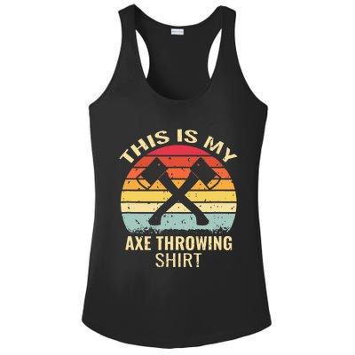 Axe Throwing Throw Retro Axe Throwing Hatchet Ladies PosiCharge Competitor Racerback Tank