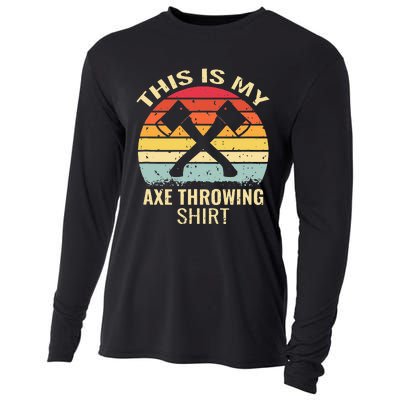 Axe Throwing Throw Retro Axe Throwing Hatchet Cooling Performance Long Sleeve Crew