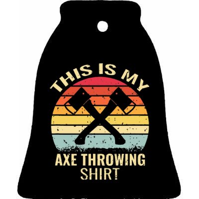 Axe Throwing Throw Retro Axe Throwing Hatchet Ceramic Bell Ornament